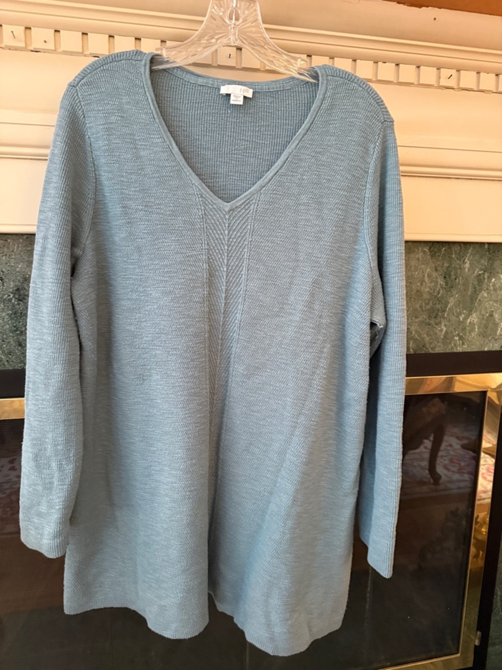 J. Jill Light Blue V-Neck Sweater